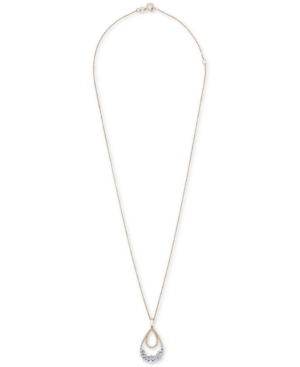 image of Diamond Teardrop Adjustable Pendant Necklace (1/3 ct. t.w.) in 10k Gold