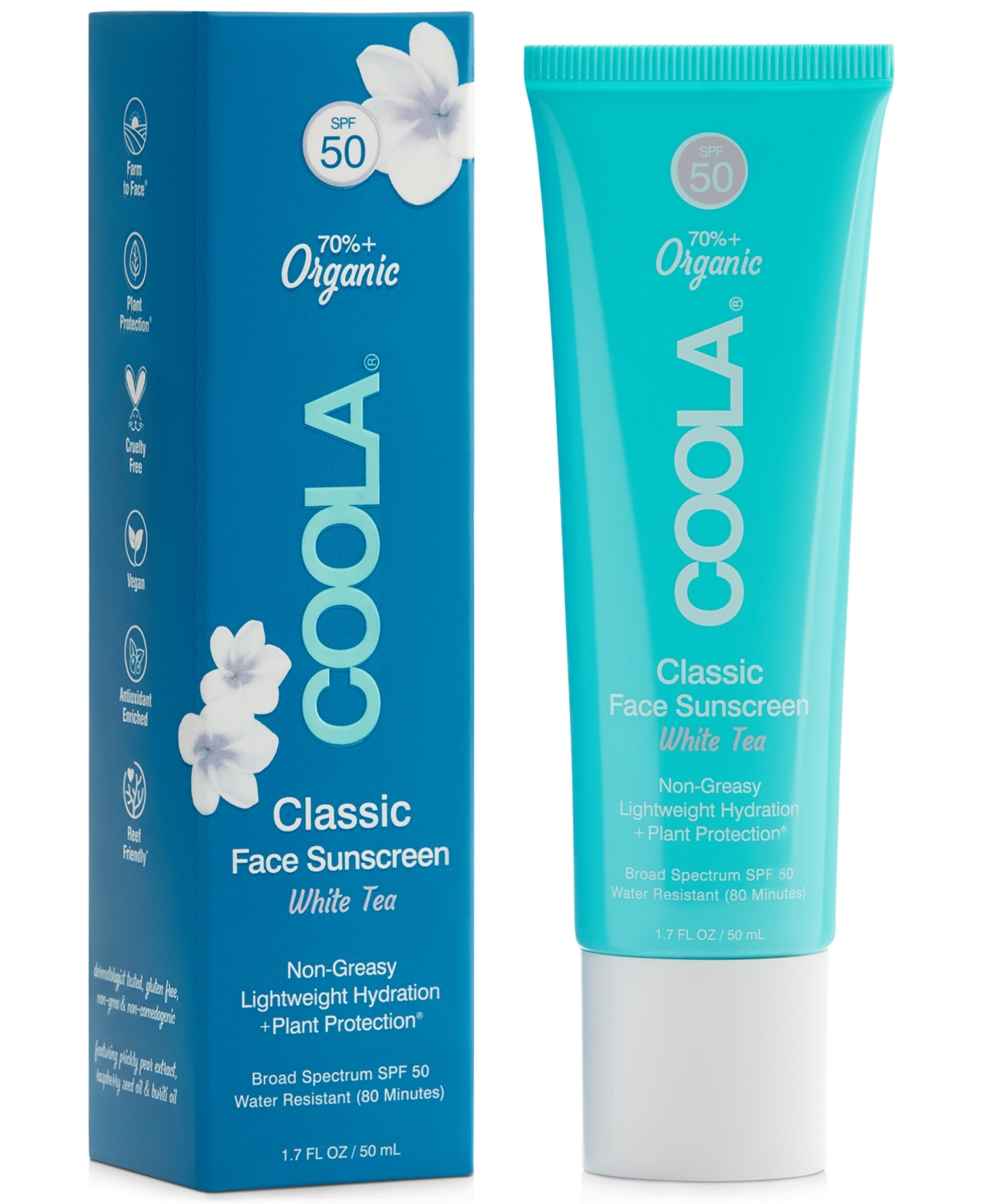UPC 857724008221 product image for Coola Classic Face Organic Sunscreen Lotion Spf 50 - White Tea | upcitemdb.com