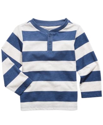 First Impressions - Baby Boys Striped Henley T-Shirt
