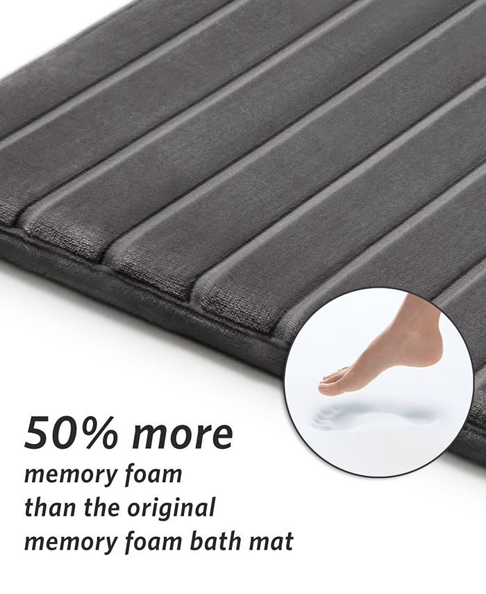Microdry CharcoalInfused 17" x 24" 2Pack Memory Foam Bath Mat Set