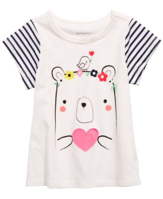 First Impressions Baby Girls Bear-Print Cotton T-Shirt, Created for ...