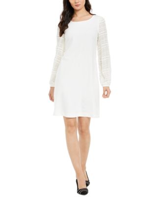 macy's white long sleeve dress