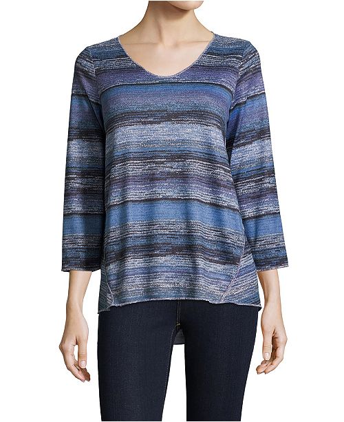 John Paul Richard Printed 3 4 Sleeve Top Reviews Tops Women