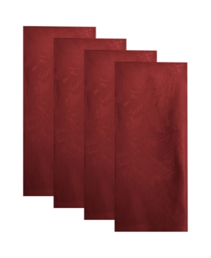 Elrene Poinsettia Elegance Jacquard Holiday Napkins Set of 4