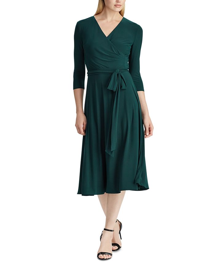 Lauren Ralph Lauren Petite Jersey Surplice Dress - Macy's