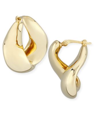 Bypass Hoop Earrings Set in 14k Gold