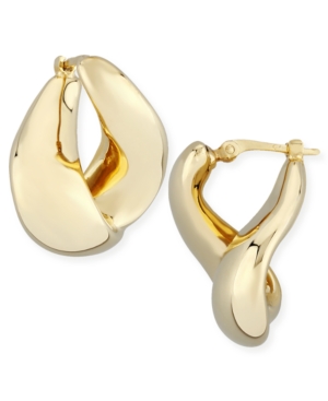 image of Bypass Hoop Earrings Set in 14k Gold