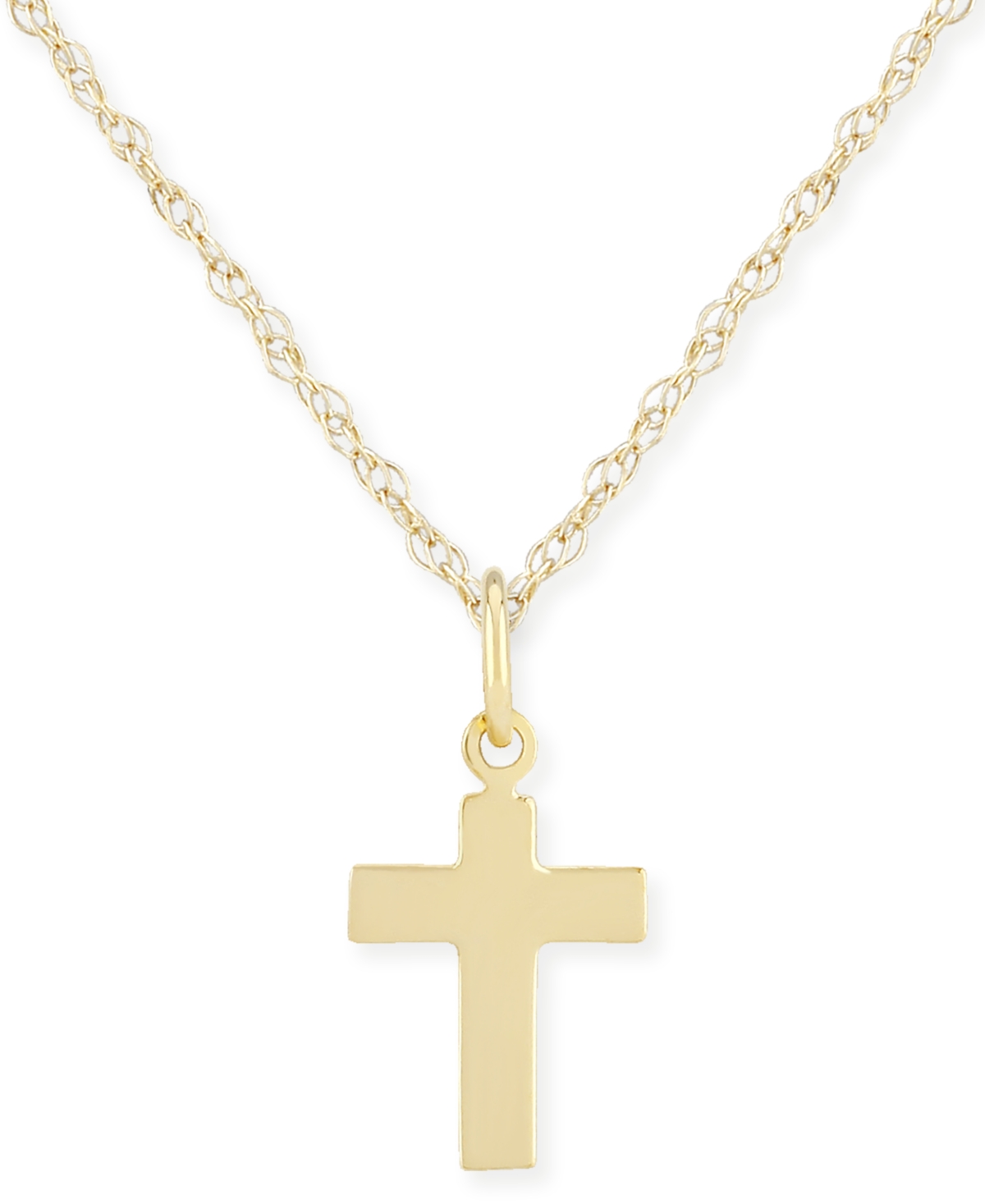 Macy's Flat Cross Necklace Set In 14k Gold In Gold