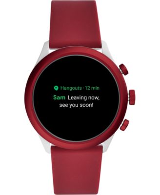 Fossil Men's Sport HR Red Silicone Strap Touchscreen Smart Watch