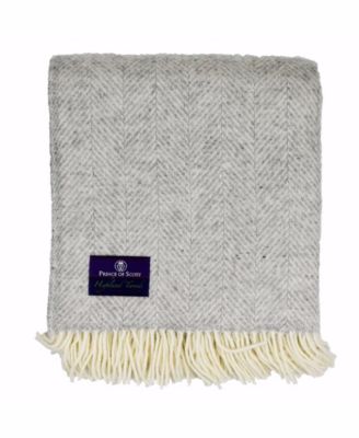 Highland Tweed Herringbone Pure Wool Oversized Throw, 59" x 72"