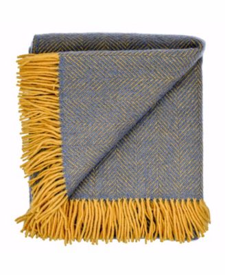 Highland Tweed Herringbone Pure Wool Oversized Throw, 59" x 72"