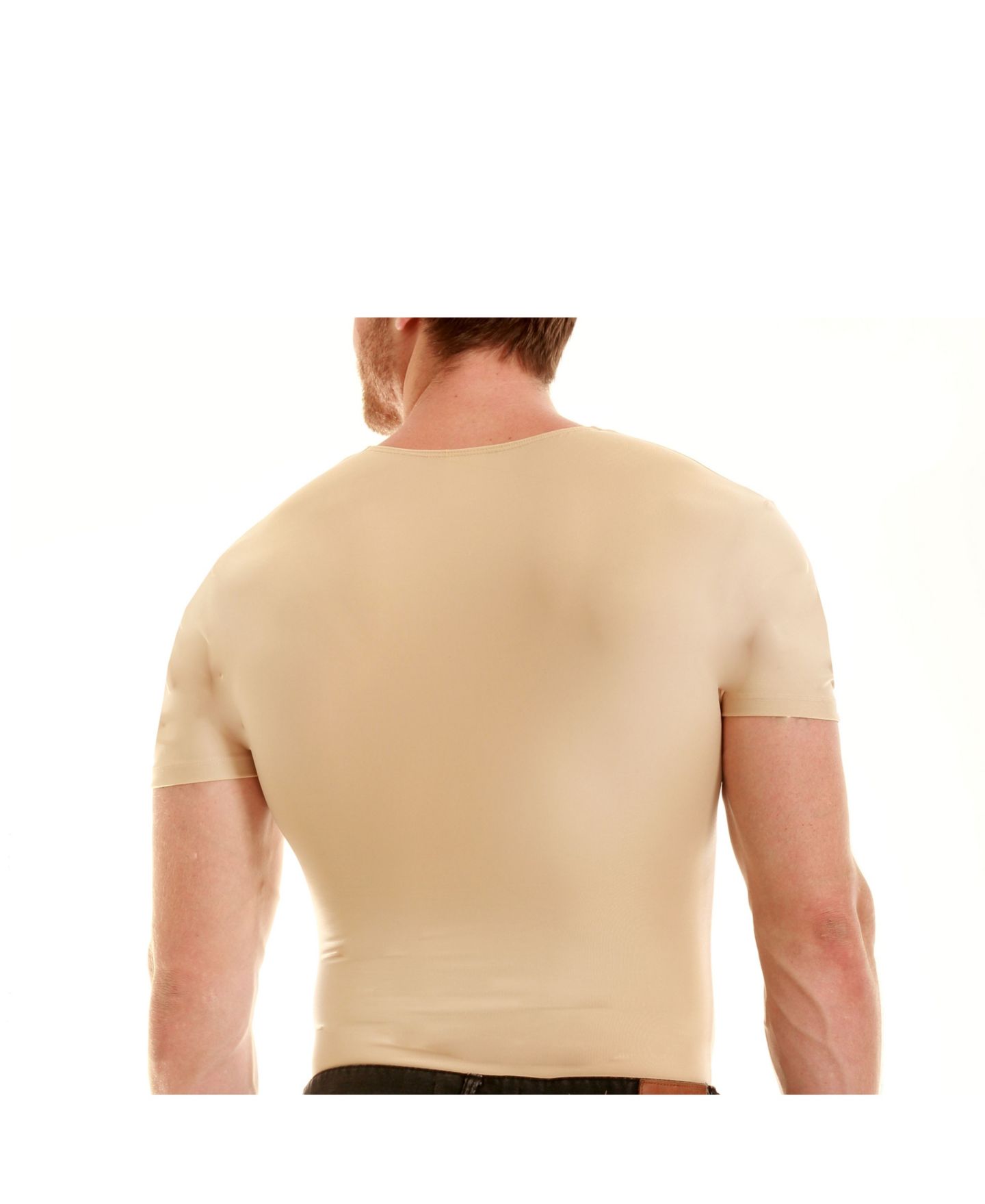 Мужская футболка Instaslim Insta Slim Compression Short Sleeve V-Neck, цвет: Чёрный — фото 12