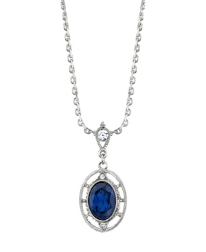 image of Downton Abbey Crystal Oval Drop Necklace