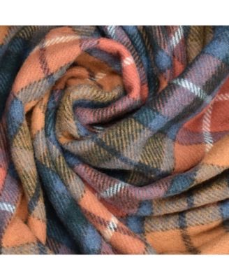 Highland Tartan Tweed Pure 100% Wool Throw, 72" x 59"