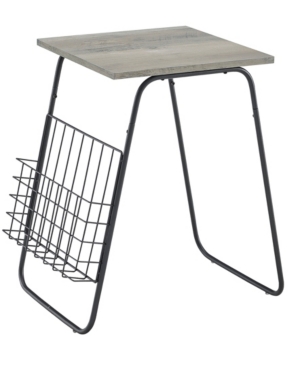 Walker Edison Modern Side Table with Magazine Holder