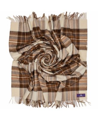 Highland Tartan Tweed Merino Wool Throw, 55" x 72"