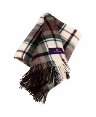 Highland Tartan Tweed Merino Wool Throw, 55" x 72"