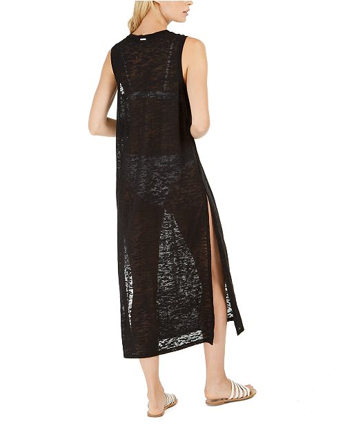Calvin Klein Burnout Maxi Dress Swim Cover-Up, Created for Macy's ...