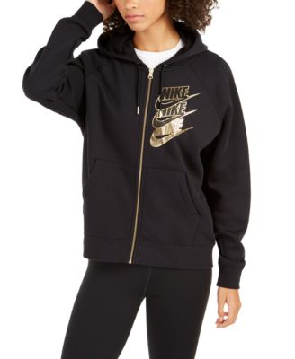 nike women's sportswear full zip metallic hoodie