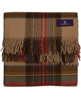 Highland Tartan Tweed Merino Wool Throw, 55" x 72"