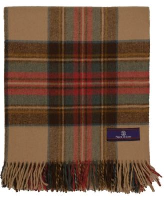 Highland Tartan Tweed Merino Wool Throw, 55" x 72"
