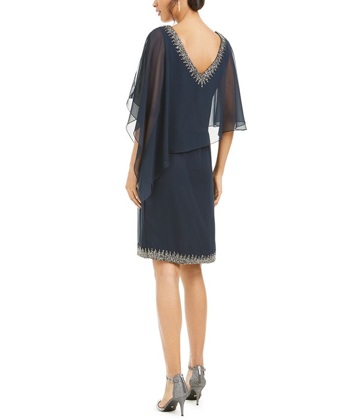 J Kara - Embellished Overlay Sheath Dress