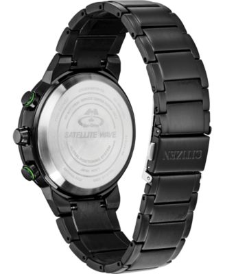 Eco-Drive Men's Satellite Wave GPS Black-Tone Stainless Steel Bracelet Watch 44mm