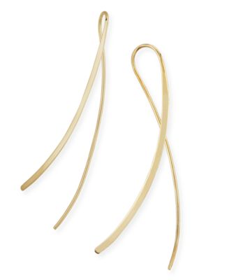 Cross Over Wire Sweep Earrings Set in 14k White, Yellow or Rose Gold
