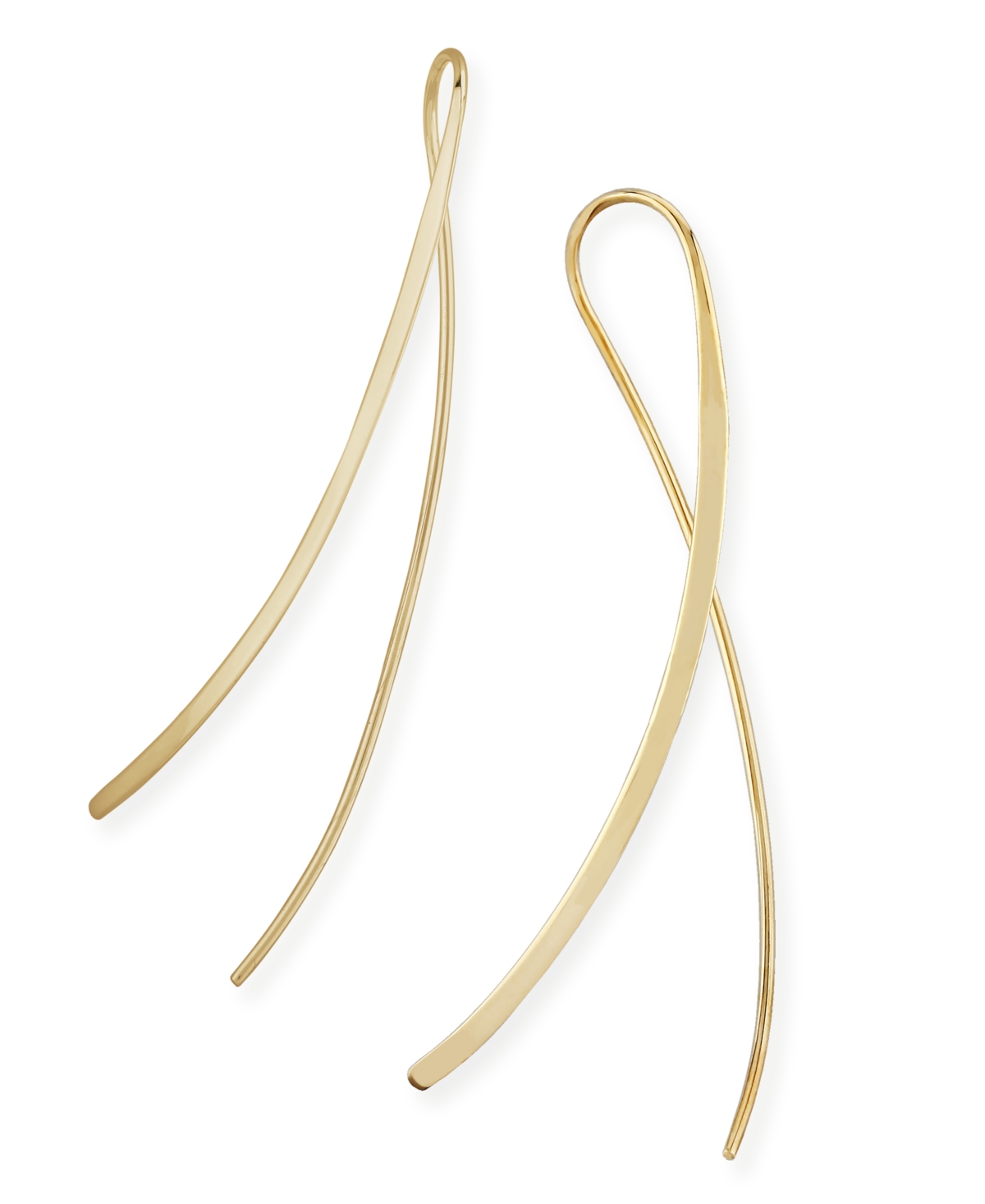 Cross Over Wire Sweep Earrings Set in 14k White, Yellow or Rose- Gold