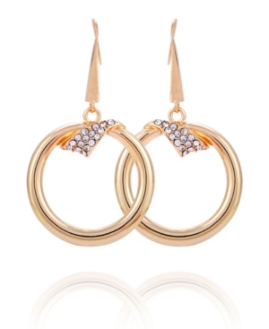 image of T Tahari Wrapped in Ribbons Front Facing Hoop Earring