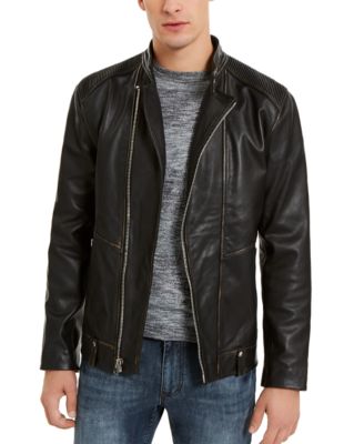 macy's inc men's leather jacket