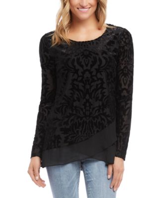 Karen Kane - Velvet Burnout Crossover Top