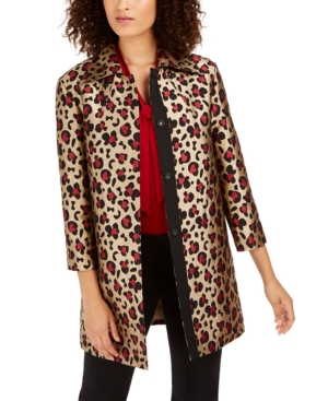 Anne Klein Animal-Print Trapeze Topper Jacket