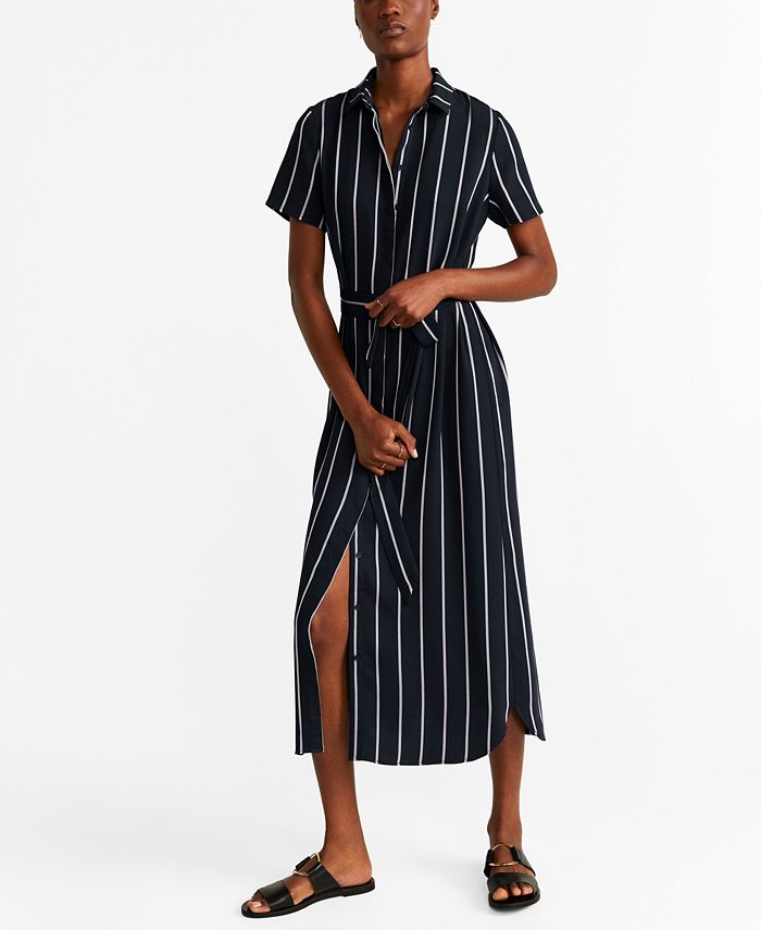 Mango belt shirt dress store