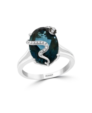 image of Effy Blue Topaz (9 1/10 ct. t.w.) Ring in 14k White Gold
