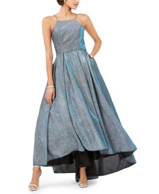 Betsy \u0026 Adam Metallic High-Low Gown 