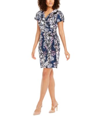 petite wrap dress with tie waist