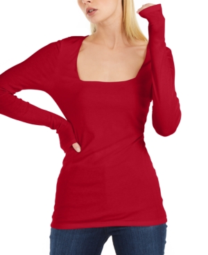 image of Inc Square-Neck Ribbed Top, Created for Macy-s