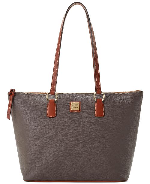 Dooney & Bourke Pebble Leather Wren Zip Tote & Reviews - Handbags ...