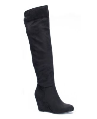 chinese laundry wedge over the knee boots