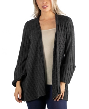 24Seven Comfort Apparel Cozy Bell Sleeve Women Cardigan