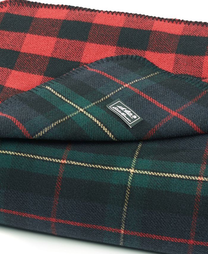 Eddie Bauer Ridgeline Reversible Wool Blend Tartan Throw Macy's