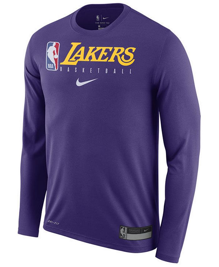 Nike Men's Los Angeles Lakers Team Practice Long Sleeve T-Shirt ...