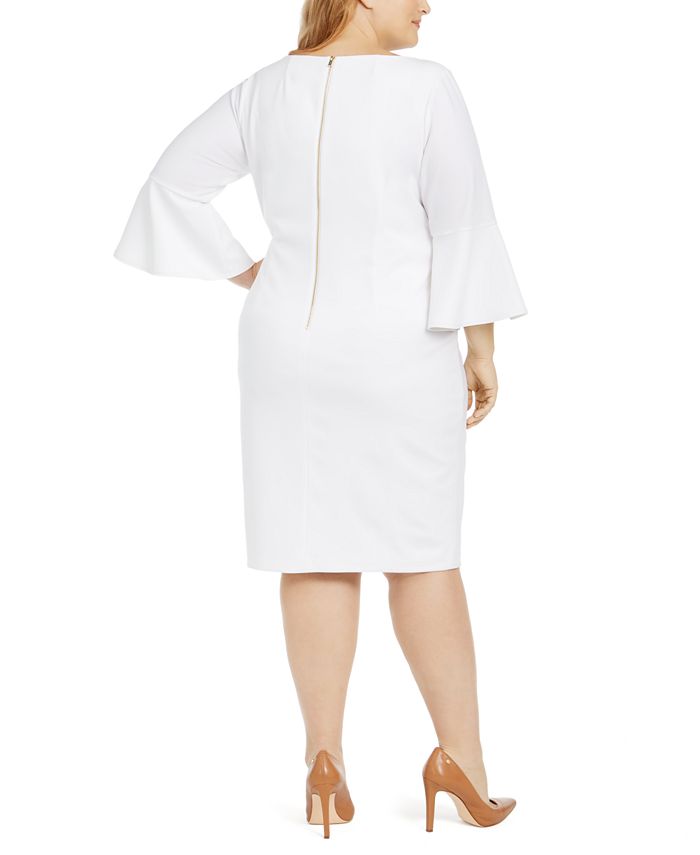 Calvin Klein Plus Size Bell-Sleeve Sheath Dress & Reviews - Dresses ...
