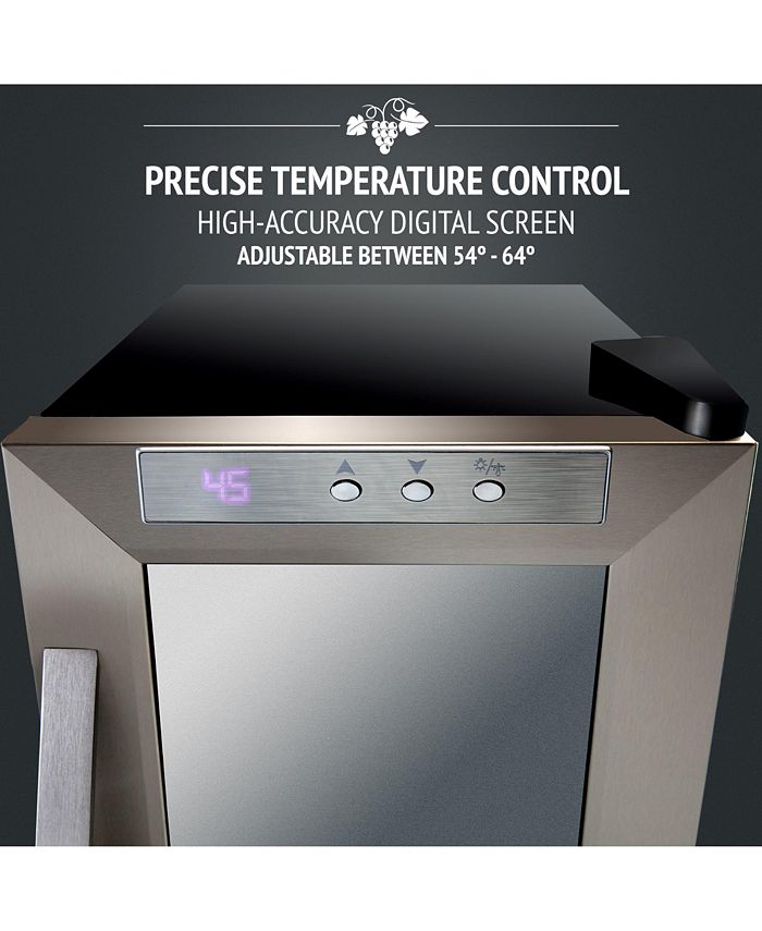 Ivation 18 Bottle Wine Cooler Stainless Steel with Wood Shelves Macy's