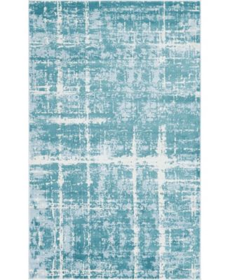 Lexington Avenue Uptown Jzu003 Turquoise 5' x 8' Area Rug