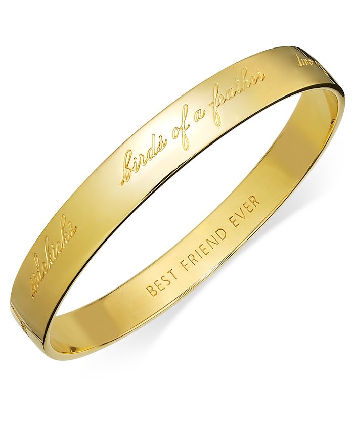 kate spade new york - Bracelet, 12k Gold-Plated Bridesmaid Engraved Idiom Bangle Bracelet