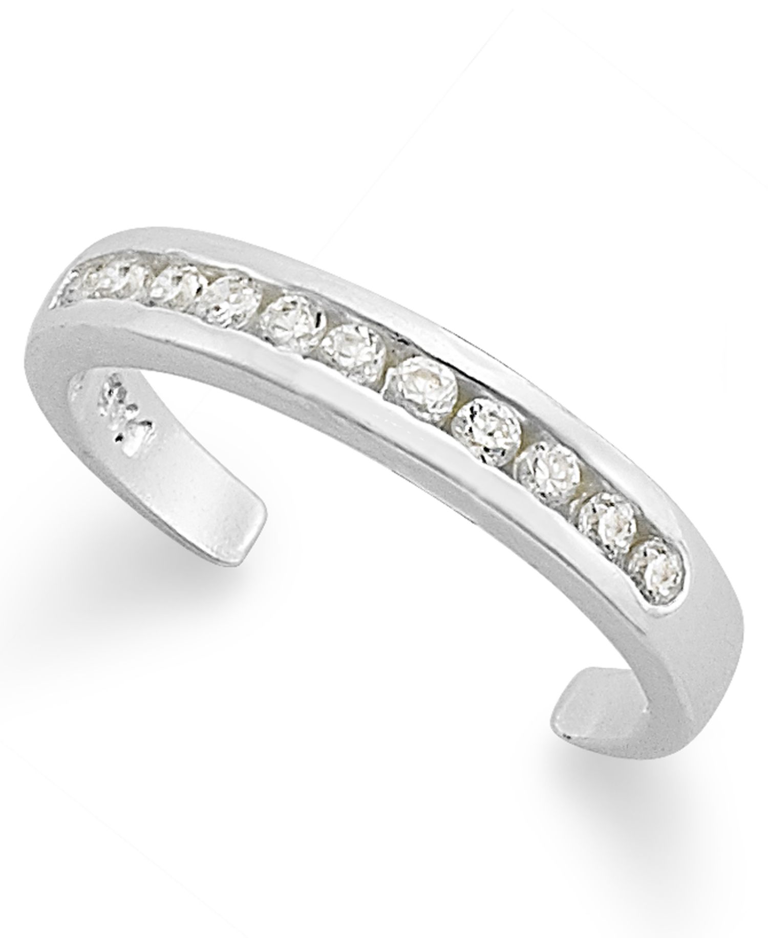 B. Brilliant Sterling Silver Toe Ring, Cubic Zirconia Channel-Set Toe Ring (1/5 ct. t.w.)
