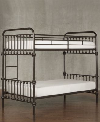 Calvados Antique Metal Bunk Bed, Twin