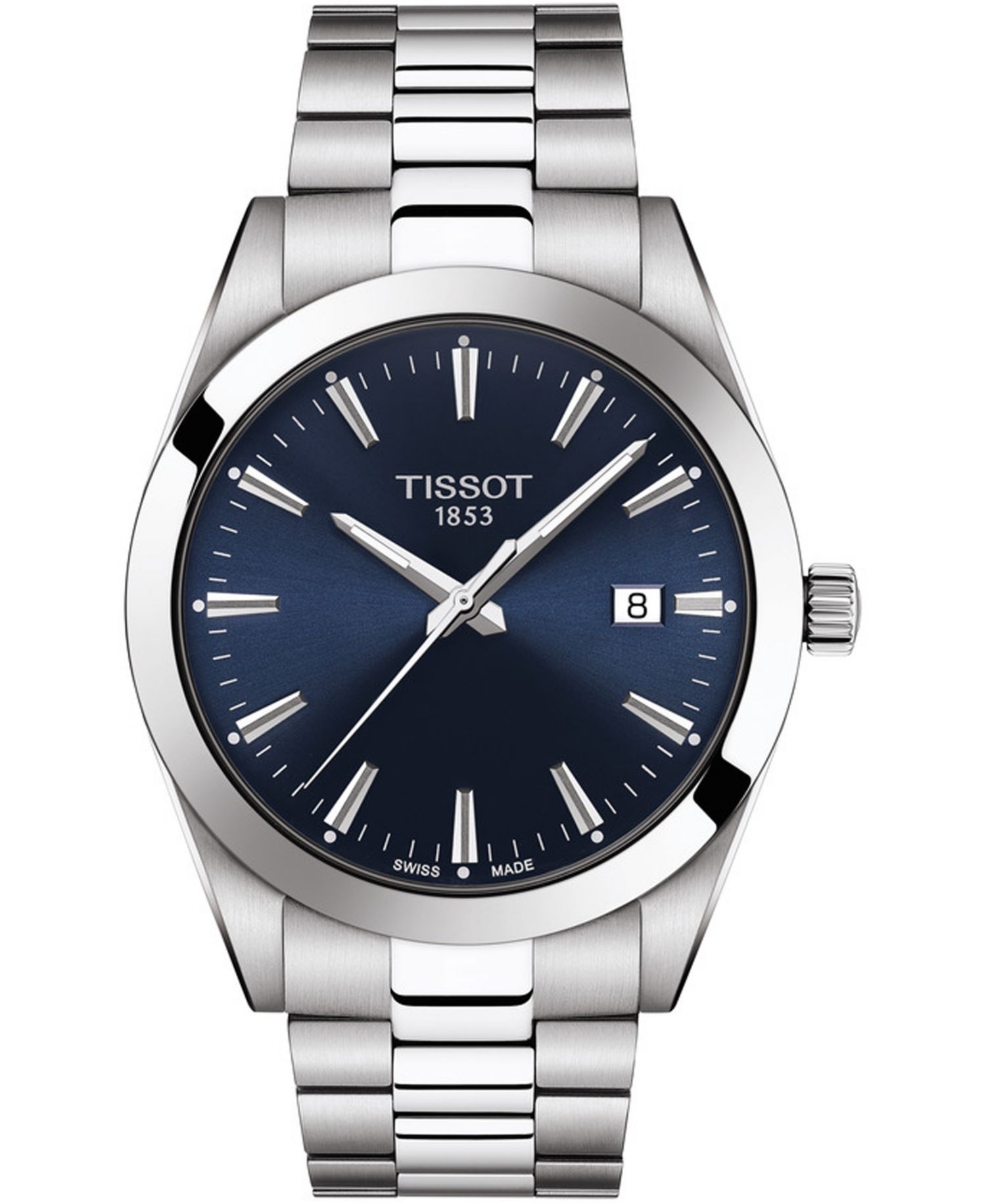 Men's Swiss T-Classic Gentleman Stainless Steel Bracelet Watch 40mm
